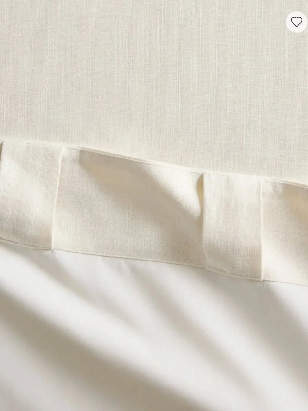 NWOT Piped Edge Cotton Cream and Black Curtain Panel - TWO PANELS 48
